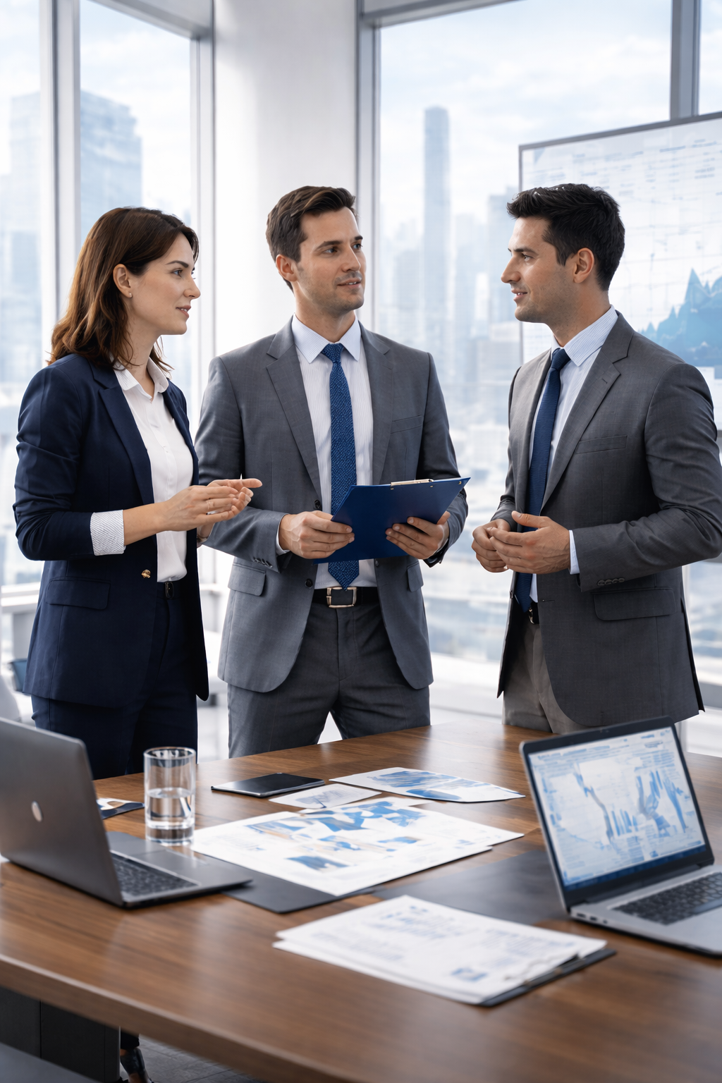 Business professionals meeting in a modern office